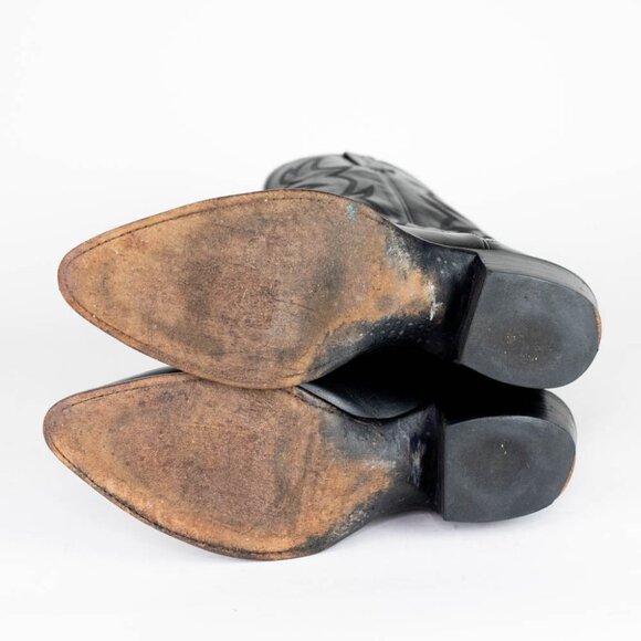 El Dorado Handmade Boot Men's Black Leather Western Cowboy Boots Size 10.5 - Picture 15 of 16